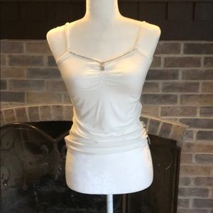 NWT Cream camisole with beaded neckline  XS
